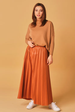 Rusty pleated skirt