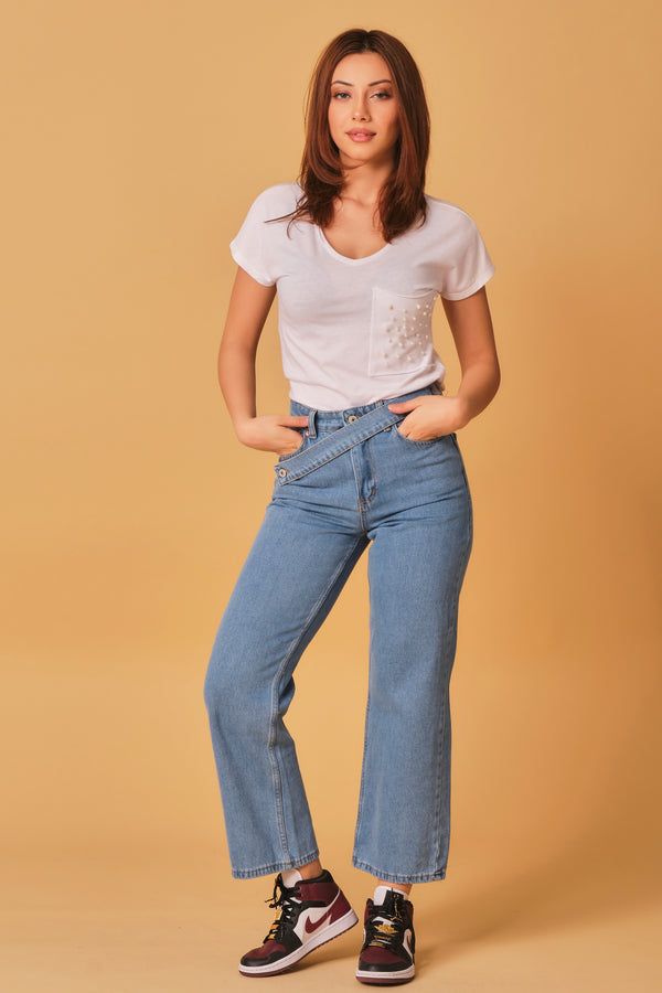 Straight High Angle Jeans