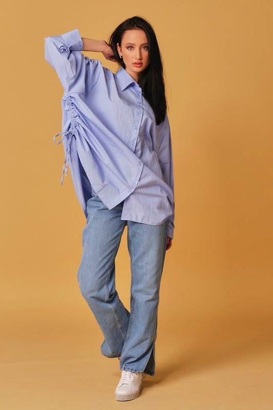 Oversized sky-blue blouse