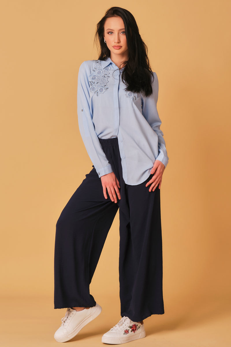 Large Wide Navy Pants