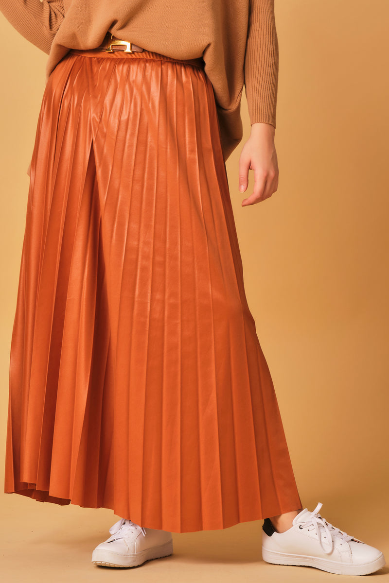 Rusty pleated skirt