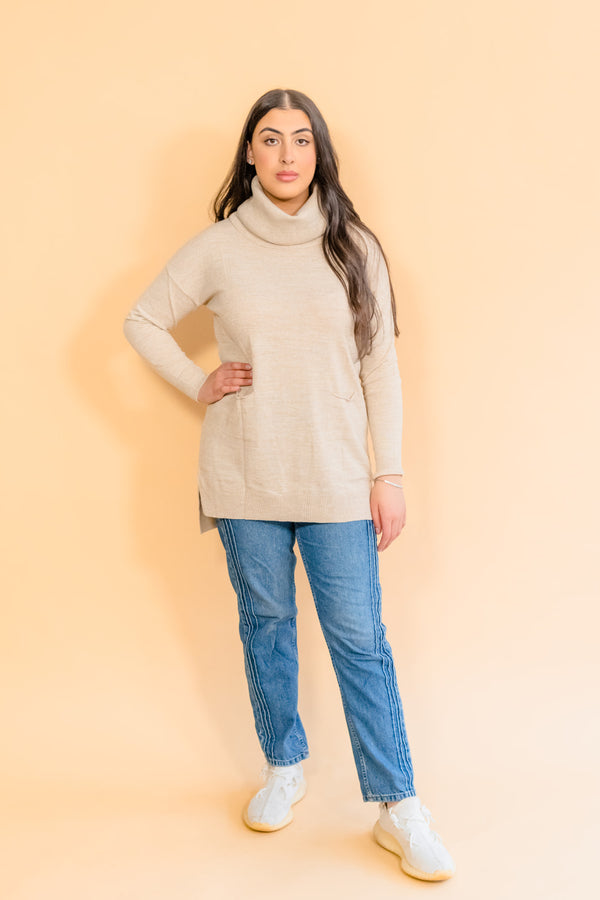 Nude Turtleneck Sweater