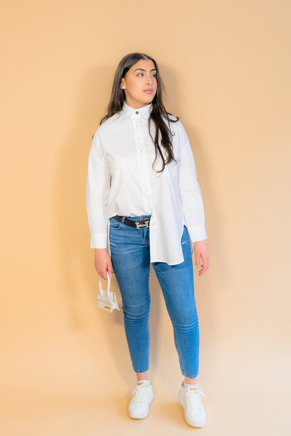 Oversized white classic shirt