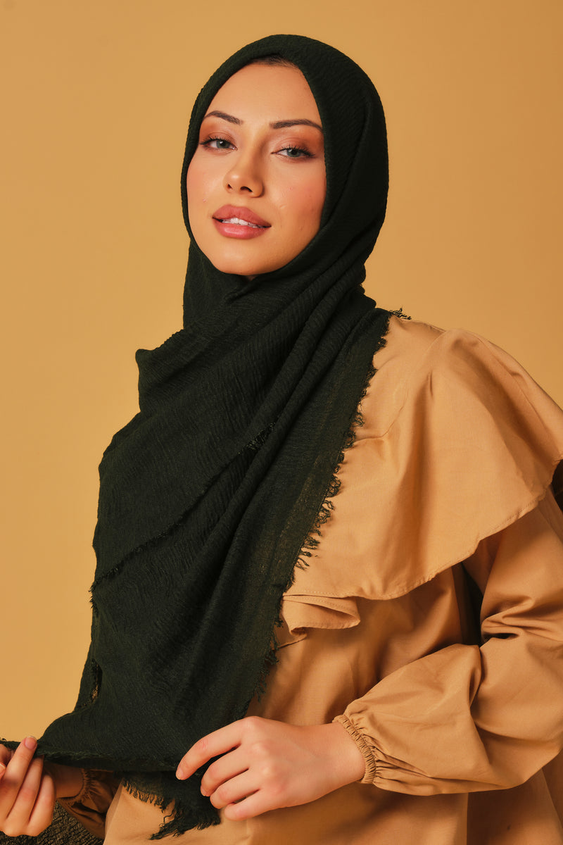 Vert Bouteille Cotton Hijab