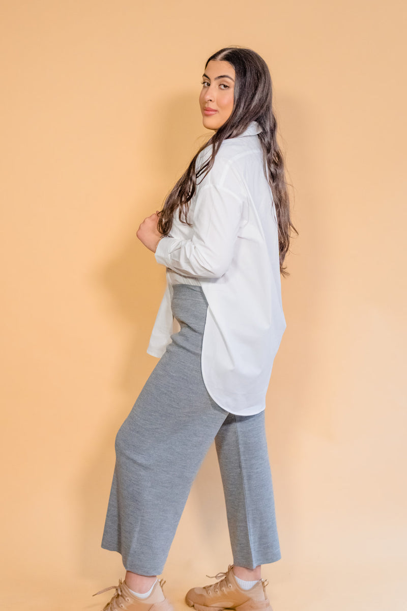 Grey Rib Knit Pants