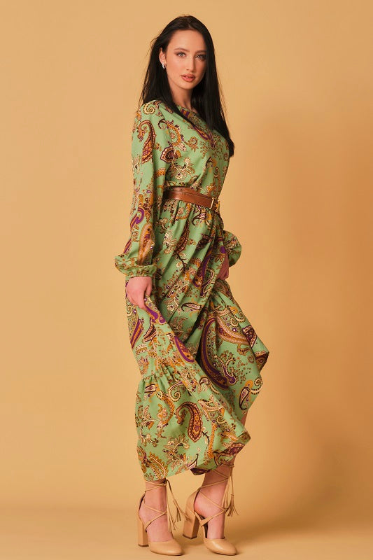 Babe Green Valentina Maxi Dress