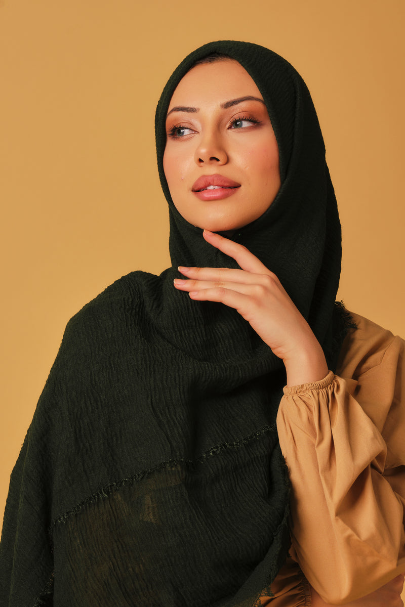 Vert Bouteille Cotton Hijab