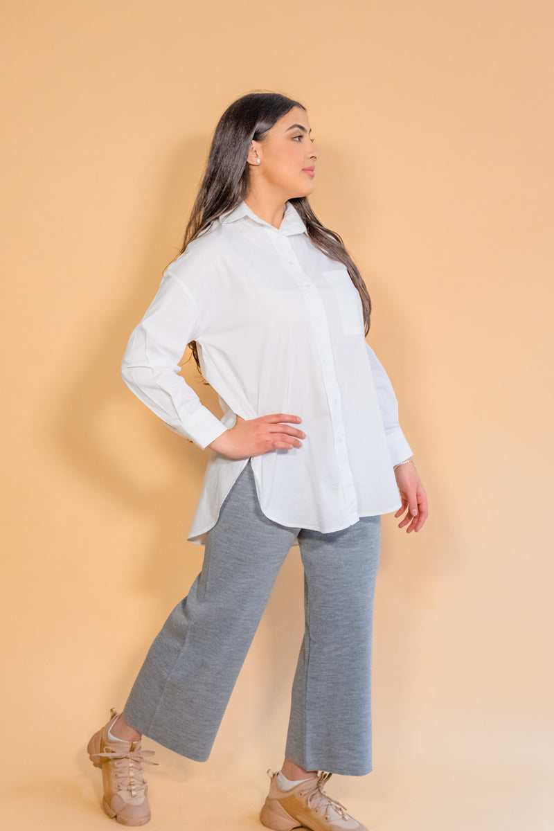 Grey Rib Knit Pants