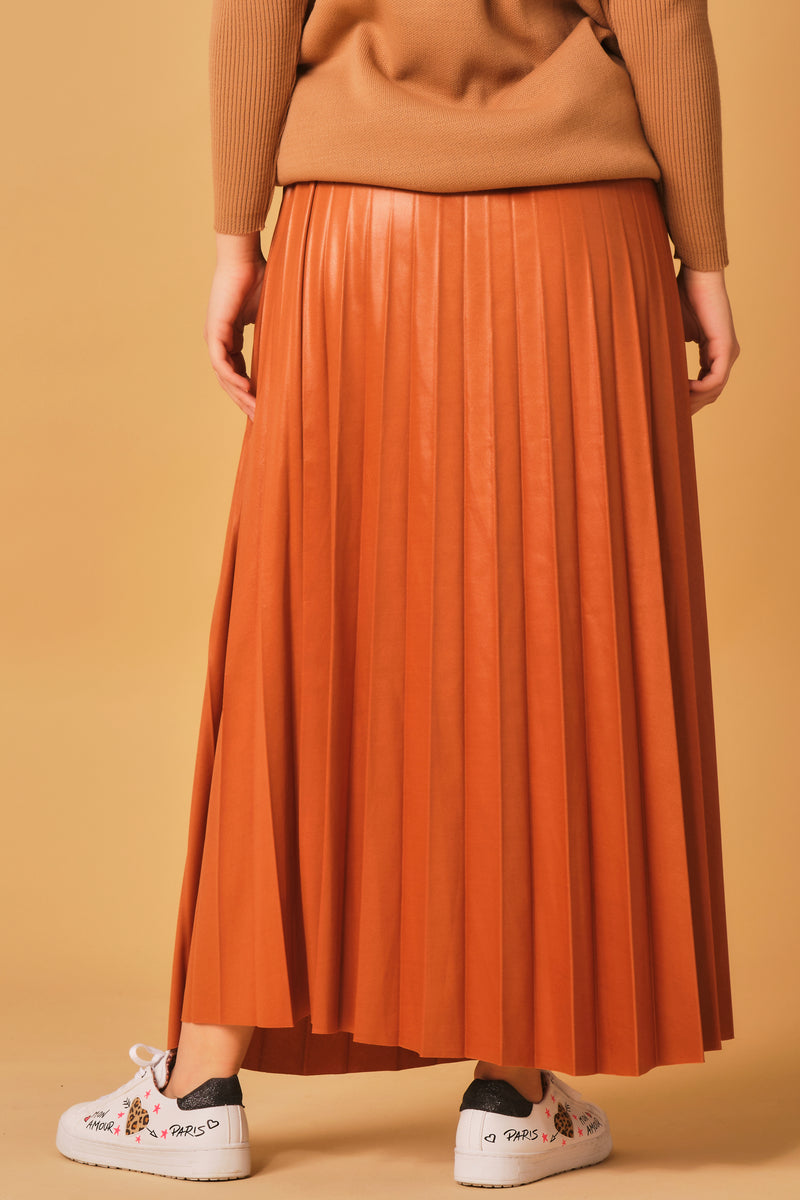 Rusty pleated skirt