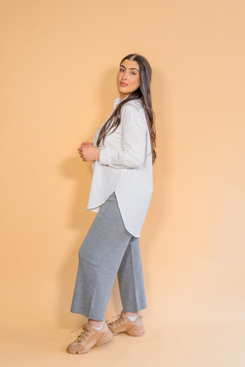 Grey Rib Knit Pants