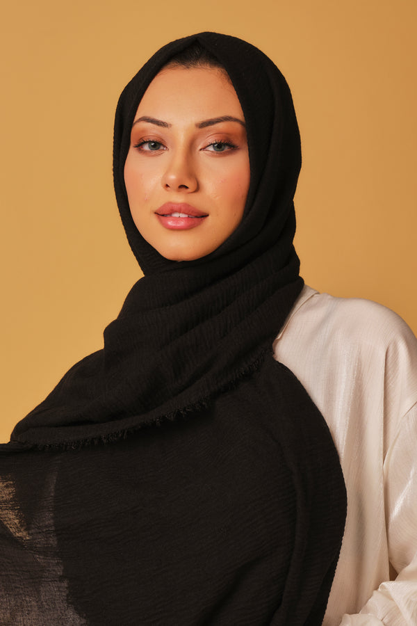 Full black Cotton Hijab