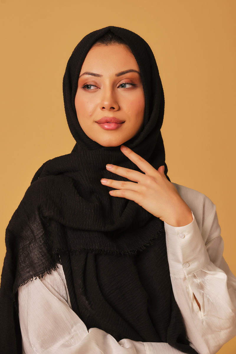 Full black Cotton Hijab