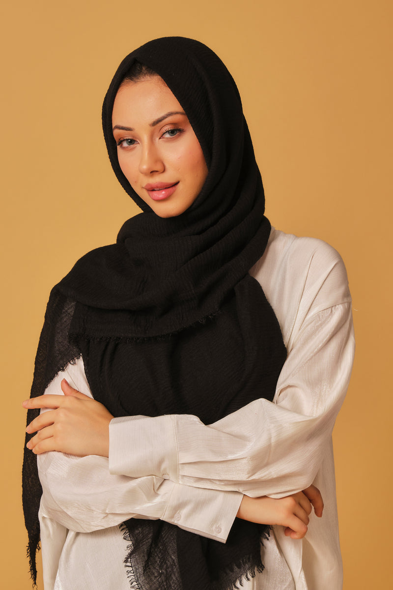 Full black Cotton Hijab