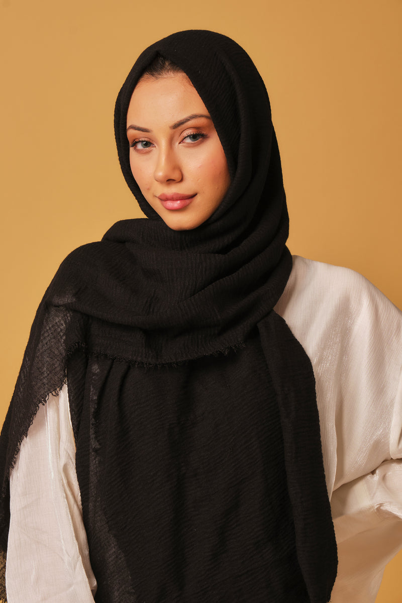 Full black Cotton Hijab